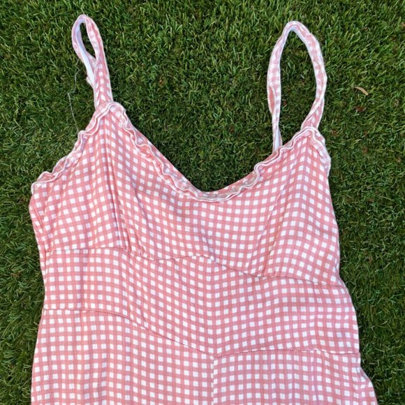 SOLD Cotton On Pink Checkered Jumpsuit Size L - Picture 3 of 7